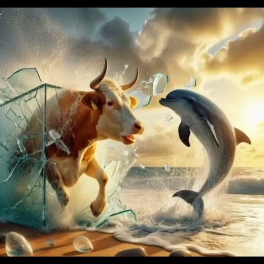 Dolphin & Babay cow🤗💙