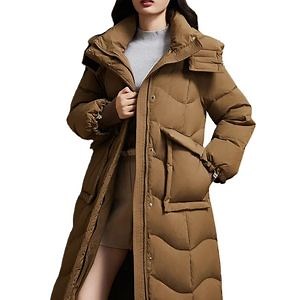 [Hot Item] Lulusen Women Simple Warm Windproof Hooded Winter Jacket Winter Long Parka Jacket