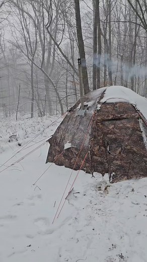 80K views · 1.4K reactions | Camping out in the hot tent during a November snow storm #fyp #camping #outdoors #woodstove #campcooking #hottent #offgrid #fblifestyle | Woods Bound | Facebook
