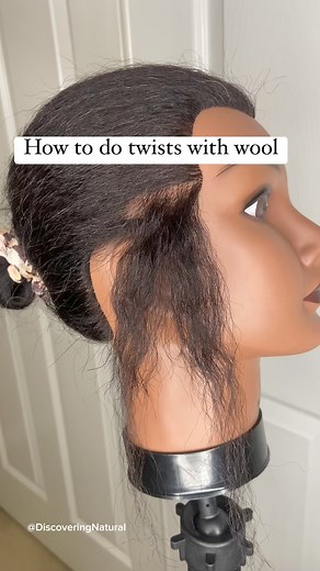 How to do twist hairstyle with wool #twist #twisthairstyles | DiscoveringNatural