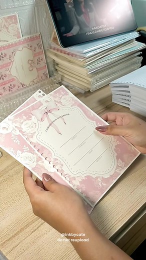 Coquette Notebook: Pink Ink by Cate - Aesthetic Notebooks