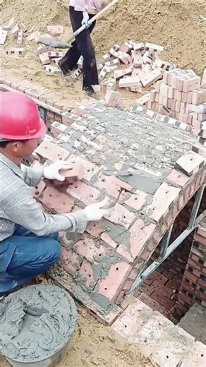 Curved brick roof construction process