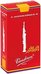 Vandoren SR3025R Soprano Sax JAVA Red Reeds Strength 2.5; Box of 10