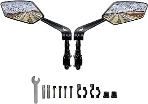 Bike Mirror, HD Blast-Resistant, Ajustable And Rotatable Safe Rearview Bicycle Mirror for Left or Right Side, Rearview Bike Mirrors, Bicycle Mirror for Handlebar (Black)