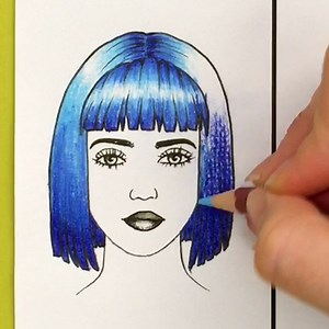 #art #tuto #drawing #bluehair #hairdrawing #drawingtutorial #drawingtechniques | Art Room | Facebook