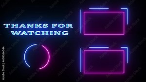 Animation Of You Tube End Screen template, Thanks For Watching Text And Video Recommended End Screen Template, End Screen On Alpha channel Background