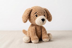 Crochet Puppy Pattern PDF Plush Amigurumi Dog Chenille Yarn Toy - Etsy Canada