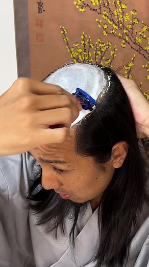 Magic Circle shaving #ASMR #SAMURAI #shavingtime #侍 #razor