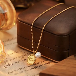 18K Gold Plated Good Luck Coin Necklace, Freshwater Pearl Charm - Etsy Canada