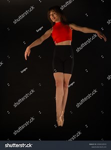 Ballerina Smiling Whie Jumps Air Posing Stock Photo 2220110515 | Shutterstock
