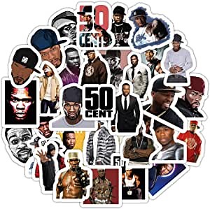 BulbaCraft Cent NY Rapper Stickers, 36 Pieces of Artist Stickers for Adults, Strong Adhesive & Waterproof Decals, Skate Decals and Trendy Stickers
