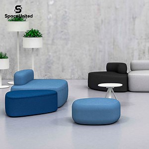 [Hot Item] Spaceunited Modern Minimalist Office Reception Lounge Area Nylon Fixed Foot Sofa