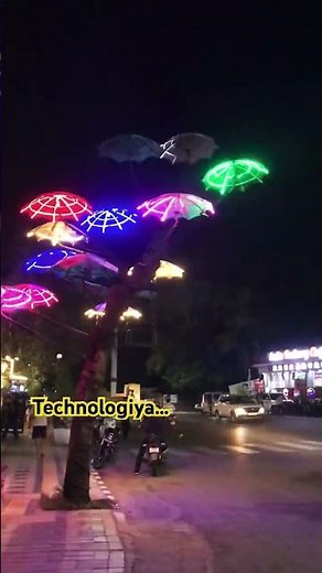 Umbrella on tree.. Technogiya 😂