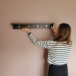 Handmade Rustic Farmhouse Coat Rack With Antiqued Brass Hooks - Etsy