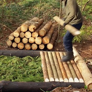 2.8K views · 58 reactions | Building a Mini Log Cabin in the Atmospheric Forest | Mojaro | Facebook