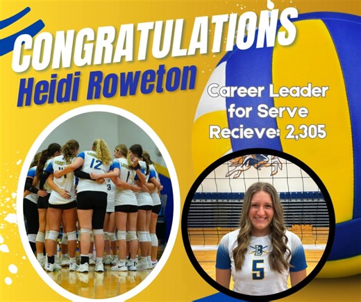 Heidi Roweton has also become the career leader in serve receptions with 2,305. Heidi never brags on herself so we will do it for her. This is all hard work and dedication to her team. She is all about TEAM...never her own accomplishments. I added a picture of our team because that is who she will want to get the credit. There is still a lot of season left so becoming the career leader at this point is amazing. We love Heidi and her servant heart! | Bolivar Volleyball