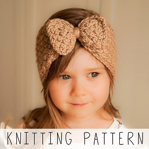 Bow Headband KNITTING PATTERN, Cable Ear Warmer Knit Pattern for Girls (newborn to Adult Sizes) I Selma - Etsy