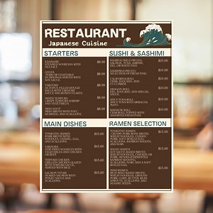 Sushi Ramen Menu Template: Japanese Restaurant Design (canva Editable) - Etsy Canada