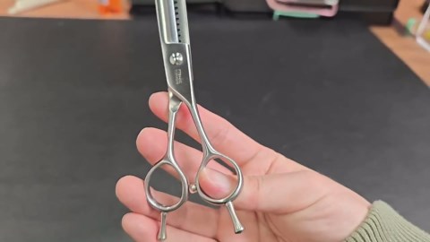 Dog Grooming Scissors: 7.5 inch Pet Curved Chunker Shears Made Of Japanese 440C Advanced Stainless Steel Professional Grooming Scissors for Dogs Cats and Other Pets