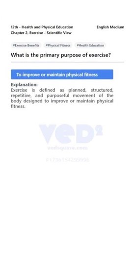 Exercise Purpose | 12th Health & PE