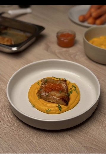 Miso Glazed Halibut with Carrot Cream Recipe