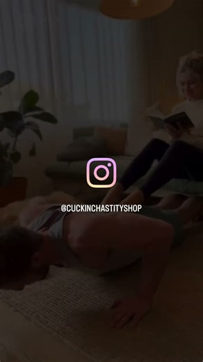 Making him do pushups while locked 🔐