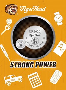 [Hot Item] Tiger Head 3V Lithium Button Cell Battery Cr1620/Cr2032 for Car Key/Electronic Scale