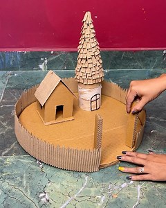 Landscape cardboard craft idea _ Creative craft #cardboard #crafts #diy #fun | Deep's CRAFT