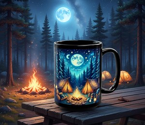 Northern Lights Mug Aurora Borealis Coffee Mug, Polar Night Sky Magic Mug, Aurora Coffee Cup, Aurora Borealis Gift, Camping Moonlight Mug - Etsy