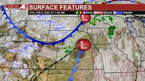 A look at the features impacting your weather Wednesday into Thursday. Expect mild but windy conditions with isolated to scattered showers, maybe an isolated thundershower. Thursday a cold front drifts through the area by the afternoon with isolated to scattered showers Thursday morning. | KSNB Local4