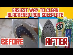 How to clean blackened iron sole plate wih Cif and Toothpaste#iron #cleaning #fyp