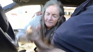 granny blowjob in car - cum