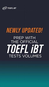 Prep for your TOEFL iBT® test date with help from the makers of the test! The newly updated Official TOEFL iBT Tests Volumes 1 and 2 are now available in the TOEFL® TestReady™ portal: https://bit.ly/4bN0zFU | TOEFL