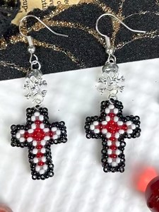 DIY Beaded Cross Earrings #diy #handmade #amazing | Art & Craft
