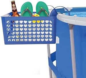 Storage Basket for Framed Swimming Pools, Removable Above Ground Swimming Pool for Adults Accessories Hanging Basket Pool Storage Containers Basket, Swimming Pool Storage Basket, Pool Toy Storage Bin