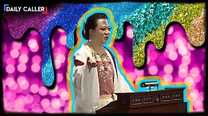 In a viral clip of a church reciting the ‘Sparkle Creed,' a congregation professes their belief in a non-binary god and says Jesus had two dads. | The Daily Caller