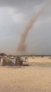 Dust whirl occurred again in Jalan Bani Bu Ali. #OmanWeatherUpdates #oman | Oman Weather Updates