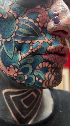 Stunning Full-Face Floral Tattoo Showcase