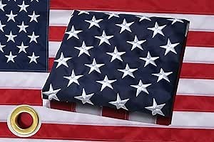 American Flag 4x6 Outdoor - Heavy Duty US American flags for outside 4x6 Ft with Embroidered Stars Sewn Stripes USA Flags Long Lasting with 2 Brass Grommets