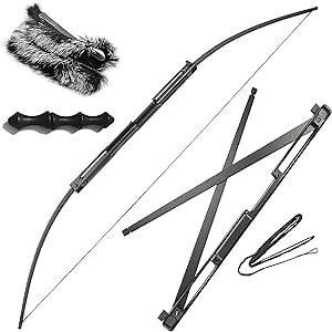 Amazon.com : 57" Collapsible Tactical Survival Bow Two Section Foldable 35-55Lbs Right Hand for Hunting Target (35LBS) : Sports & Outdoors