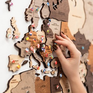 3D World Map Wall Art, Push Pin Travel Map, Home Decor, Wooden Map of the World, Birthday Gift for Friend, Loved One, Family, Enjoy the Wood - Etsy Australia