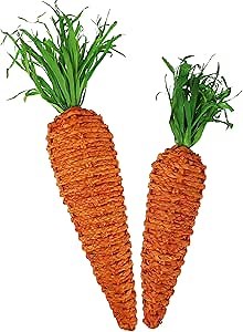 DR.DUDU Large Carrots Easter Decorations – Set of 2 (22" & 18") Fake Carrot Spring Decor for Home, Farmhouse, Indoor & Outdoor, Front Porch & Yard Props