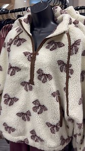 Stay cozy and stylish this winter with this fuzzy jacket featuring adorable bow graphics, now at Bling Kearney! ❄️💖 Keep warm and cute all season long! ✨ #BlingKearney #CozyStyle #WinterFashion | Hilltop Mall, Kearney, Nebraska