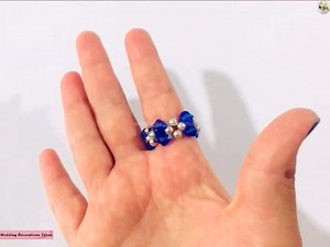 How to make Easy Elastic Ring with Crystal Stones | Wedding Decoration Ideas