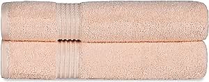 Superior Egyptian Cotton 2-Piece Bath Sheet Towel Set, Oversized Body Towels For Adults And Kids, Large Towel For Bath, Shower, Guest Bathroom, Spa, Gym, Resort, Essentials, Airbnb, Peach