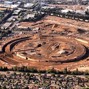 New aerial shot of Apple Campus 2 starts to show the 'spaceship' ring - 9to5Mac