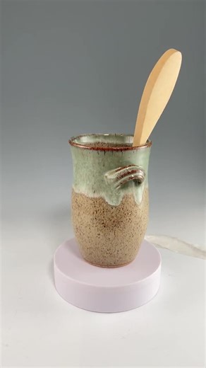 Pottery Utensil Holder: Ceramic Kitchen Organizer, Belly Shape Utensil Crock - Etsy
