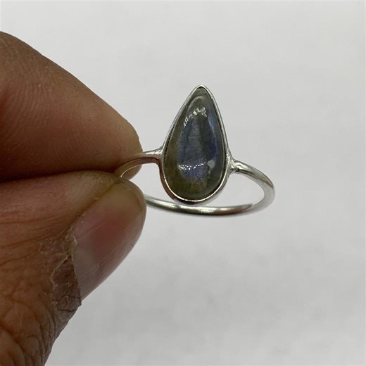 Labradorite Silver Ring, Natural Labradorite Gemstone Ethnic Style Handmade .925 Sterling Silver Ring , 6.25us - Etsy