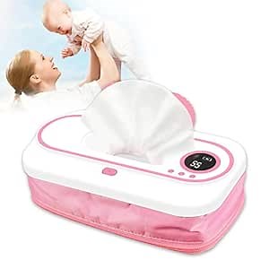 Baby Wet Wipes Warmer 45℃ – 55℃ Portable Wipes Dispenser Baby Wipe Warmer and Wet Wipes Dispenser Innovative Surround-Heating Warms Quickly and Evenly Large Capacity Baby Wipe Warmer with LCD Display
