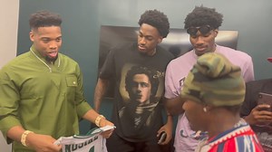 30K views · 1.4K reactions | Asake with Nigerian Basketball team at MSG    | NotJustOk | Facebook